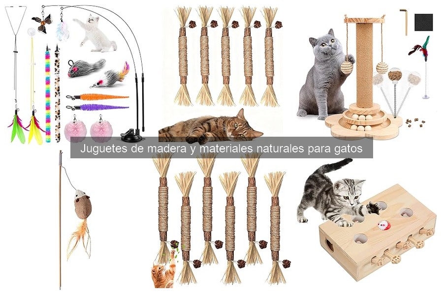 Beneficios de los juguetes de madera y materiales naturales para gatos