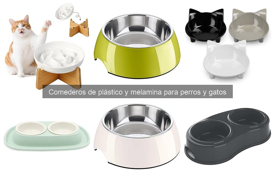 Comederos de plástico y melamina para perros y gatos
