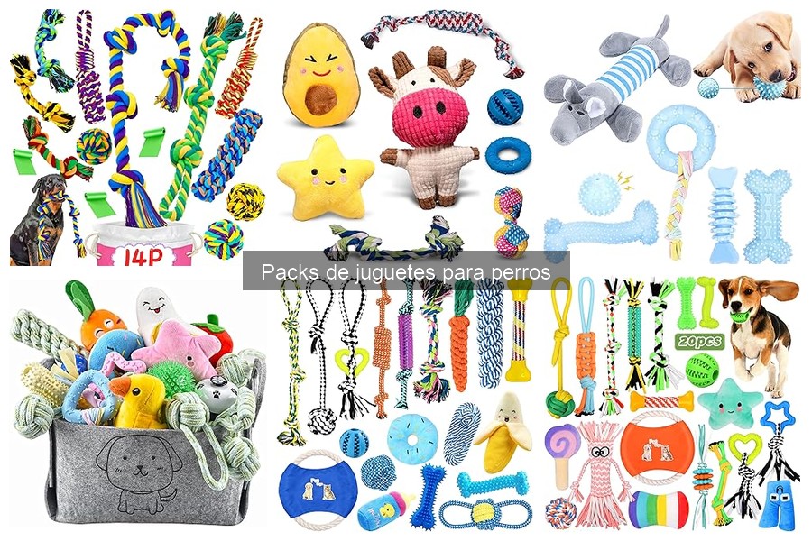 Diferencias entre packs de juguetes para perros pequeños y grandes