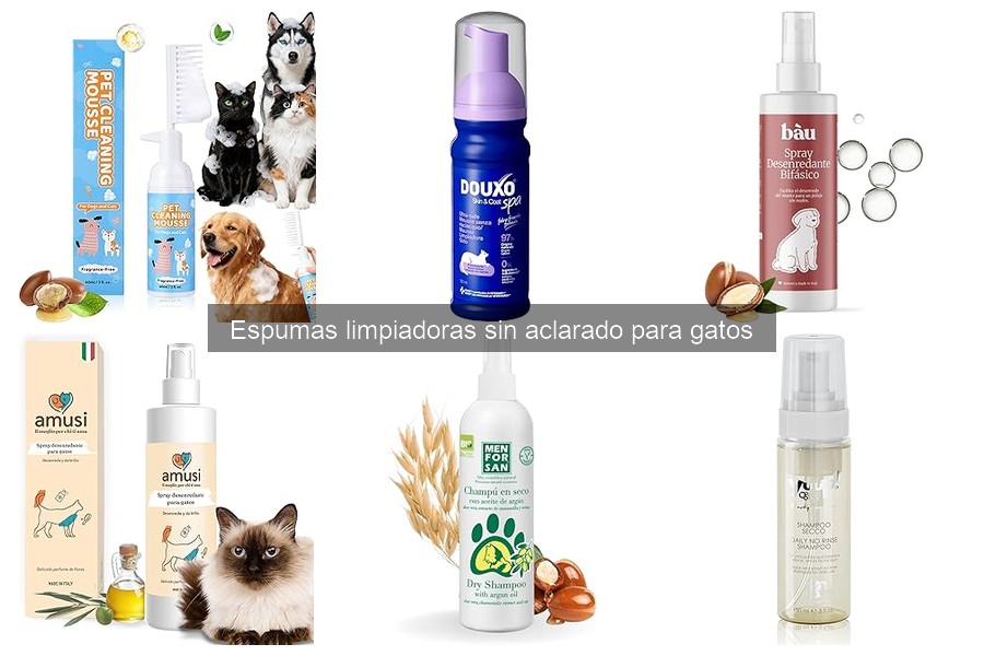Espumas Limpiadoras Sin Aclarado para Gatos con Movilidad Reducida