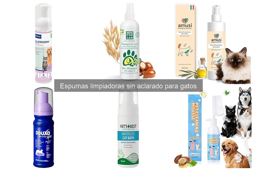 Espumas Limpiadoras Sin Aclarado para Gatos con Piel Sensible