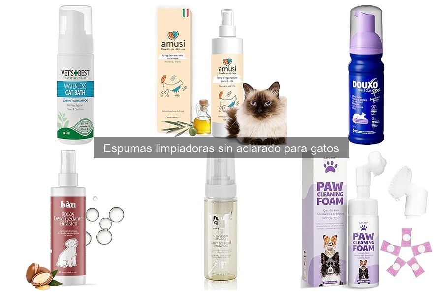 Seguridad de las espumas limpiadoras sin aclarado para gatos