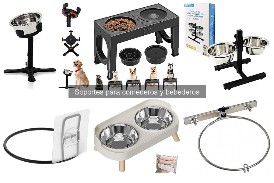Tipos de soportes para comederos y bebederos de mascotas